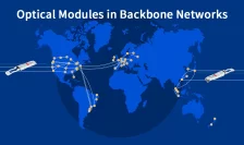 High-tech backbone network visualization with optical modules connecting global datacenters, symbolizing LINK-PP innovation and reliability.